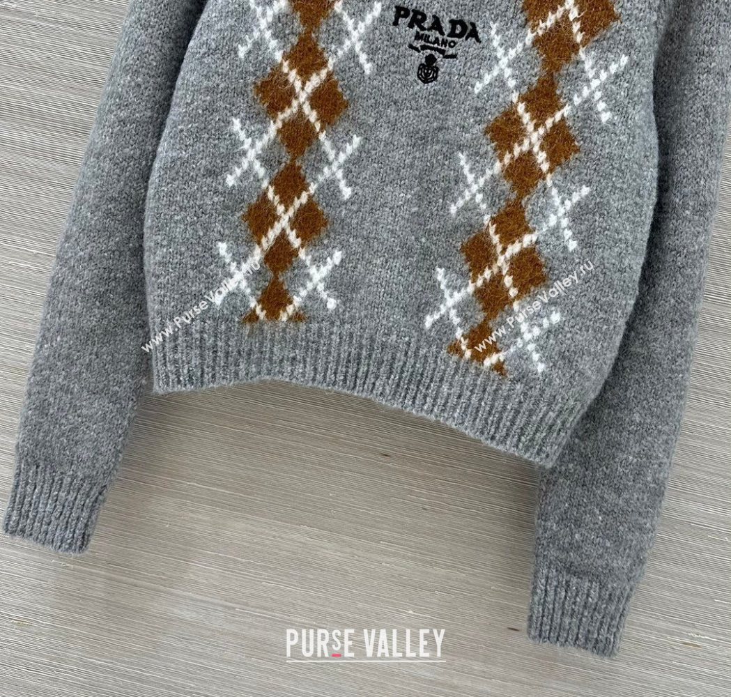 Prada Wool Cashmere Sweater Grey 2025 PR122712 (QI-251227051)