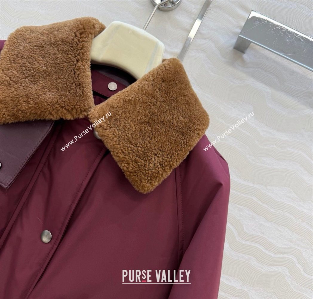 Loewe Down Jacket with Wool Neck Red 2025 LW122701 (QI-251227008)