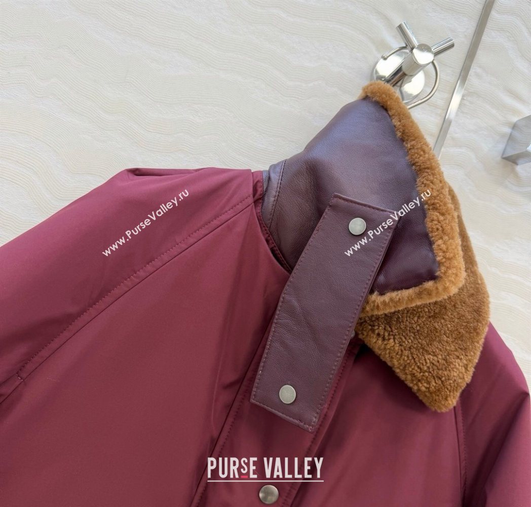 Loewe Down Jacket with Wool Neck Red 2025 LW122701 (QI-251227008)