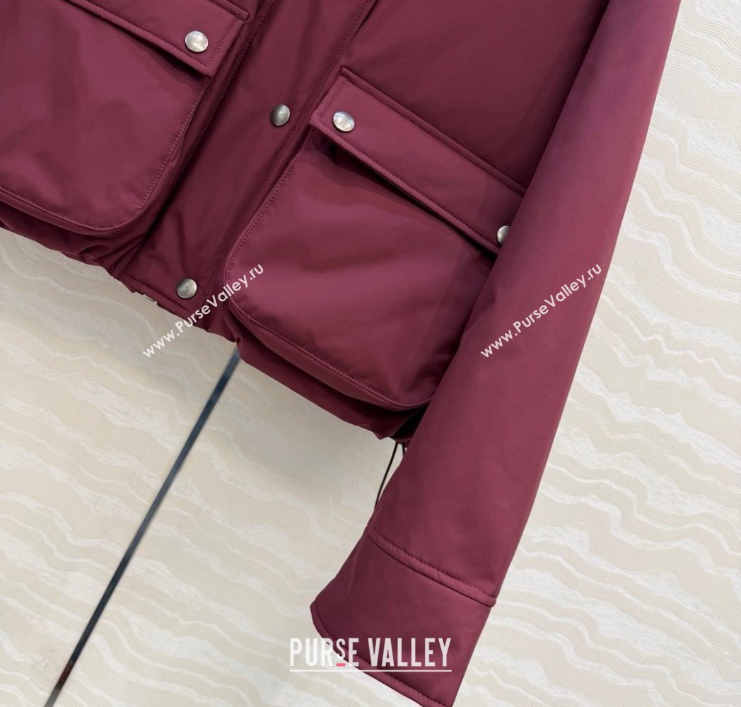 Loewe Down Jacket with Wool Neck Red 2025 LW122701 (QI-251227008)