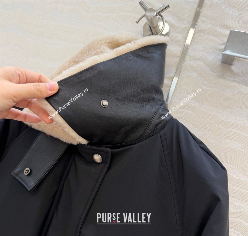 Loewe Down Jacket with Wool Neck Black 2025 LW122701 (QI-251227009)