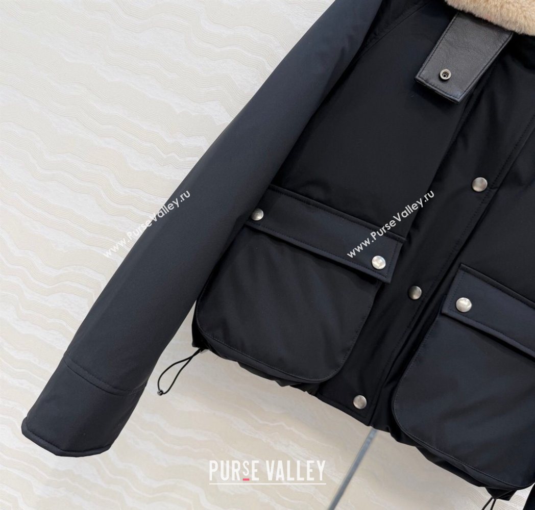 Loewe Down Jacket with Wool Neck Black 2025 LW122701 (QI-251227009)