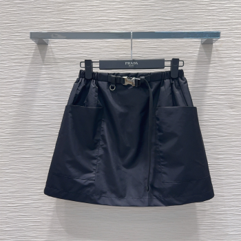 Prada Nylon Mini Skirt Black 2026 PR011301 (QI-260113042)
