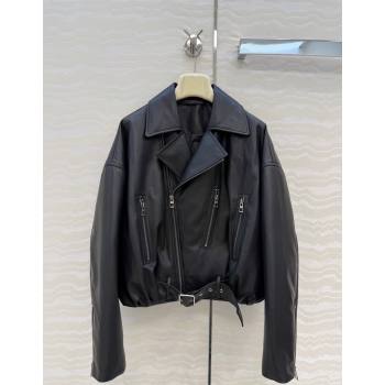 Loewe Sheepskin Leather Down Jacket Black 2026 LW011304 (QI-260113064)