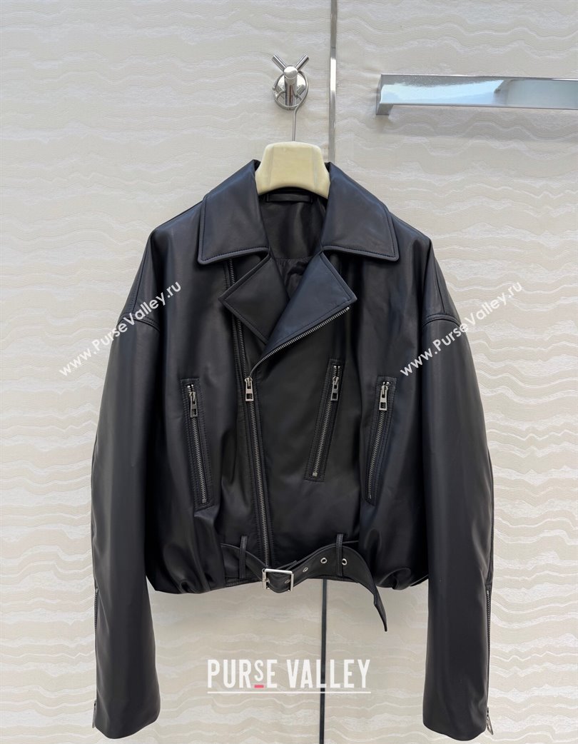 Loewe Sheepskin Leather Down Jacket Black 2026 LW011304 (QI-260113064)