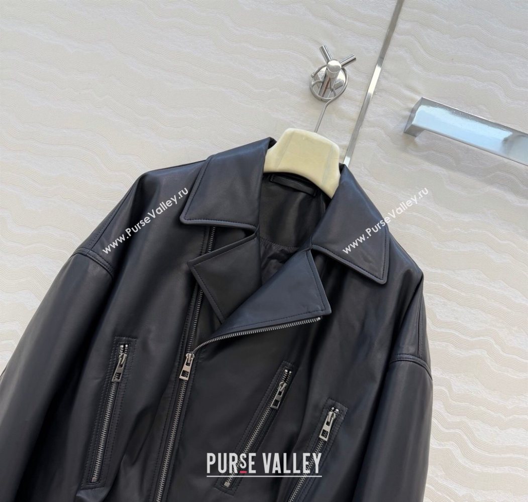 Loewe Sheepskin Leather Down Jacket Black 2026 LW011304 (QI-260113064)