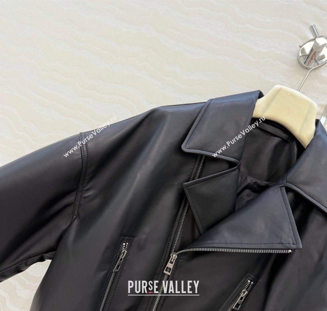 Loewe Sheepskin Leather Down Jacket Black 2026 LW011304 (QI-260113064)