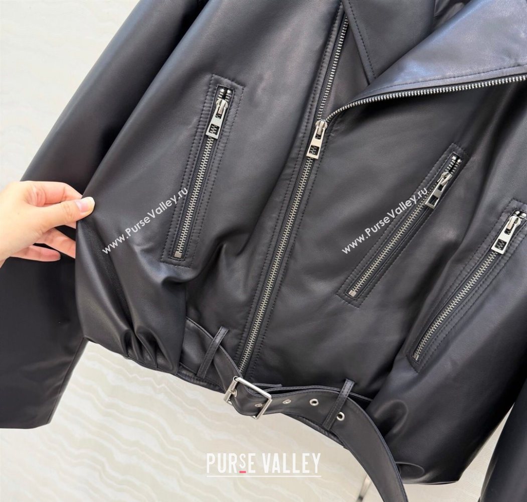 Loewe Sheepskin Leather Down Jacket Black 2026 LW011304 (QI-260113064)