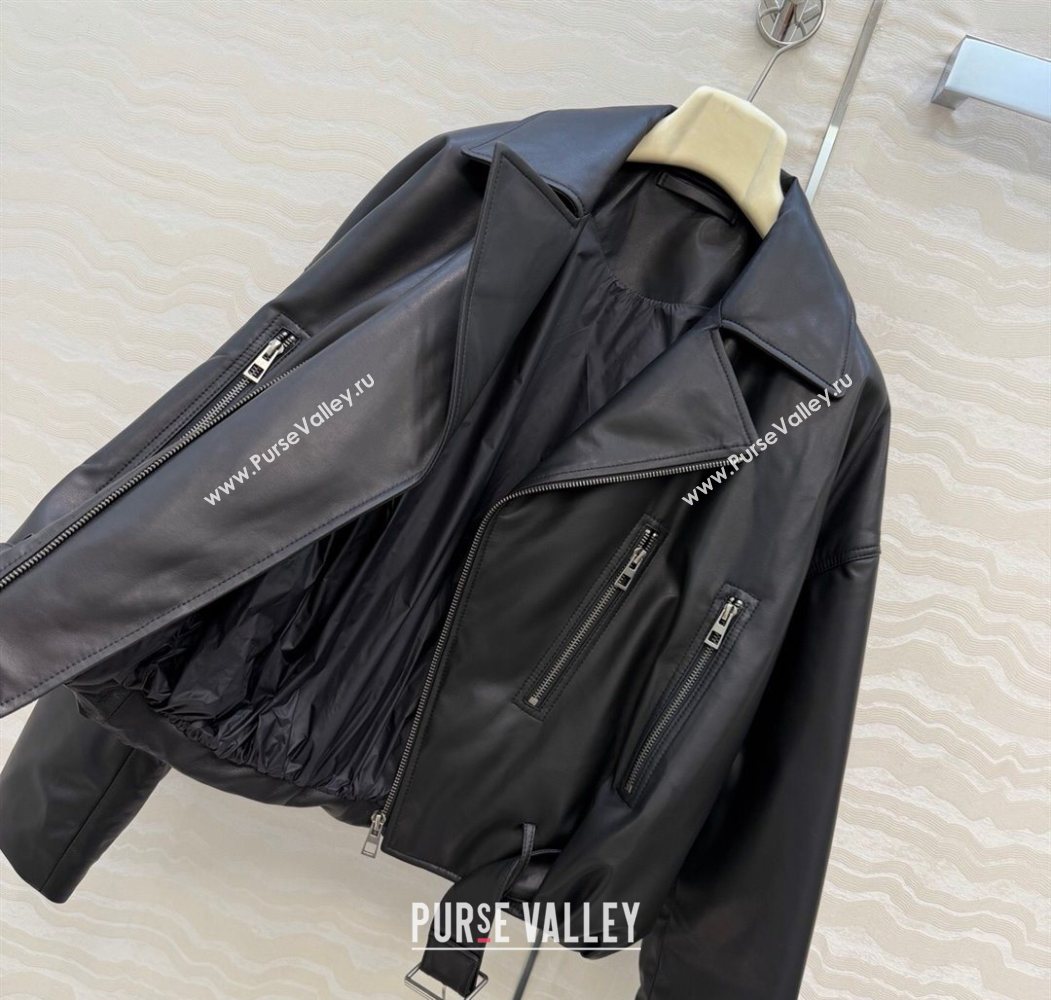 Loewe Sheepskin Leather Down Jacket Black 2026 LW011304 (QI-260113064)