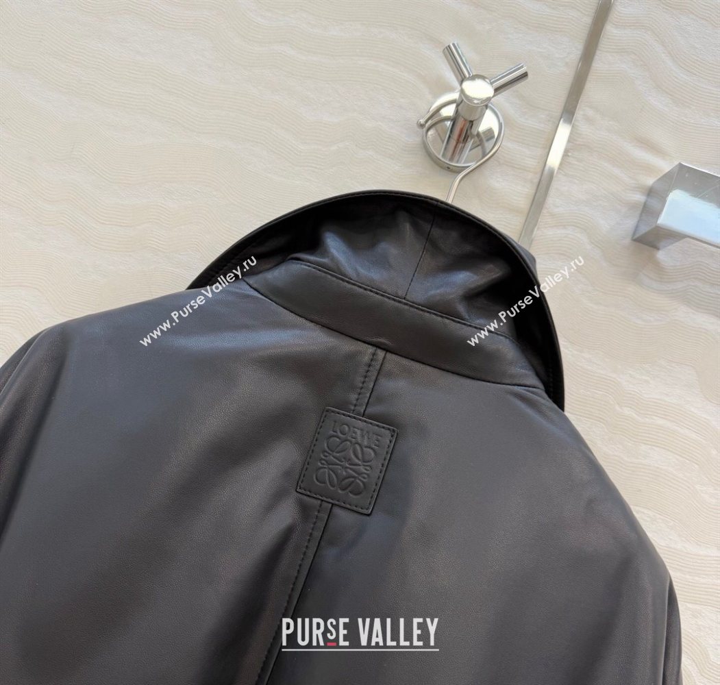 Loewe Sheepskin Leather Down Jacket Black 2026 LW011304 (QI-260113064)