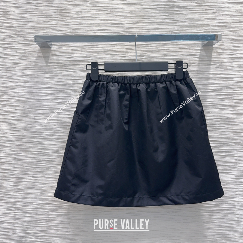 Prada Nylon Mini Skirt Black 2026 PR011301 (QI-260113042)