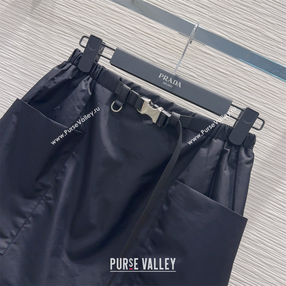 Prada Nylon Mini Skirt Black 2026 PR011301 (QI-260113042)