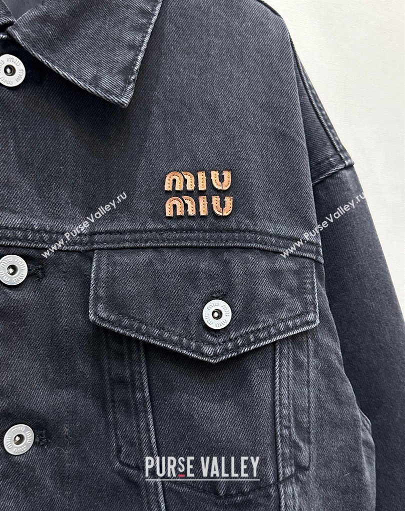 Miu Miu Denim Jacket Black 2026 MM020602 (QI-260206001)