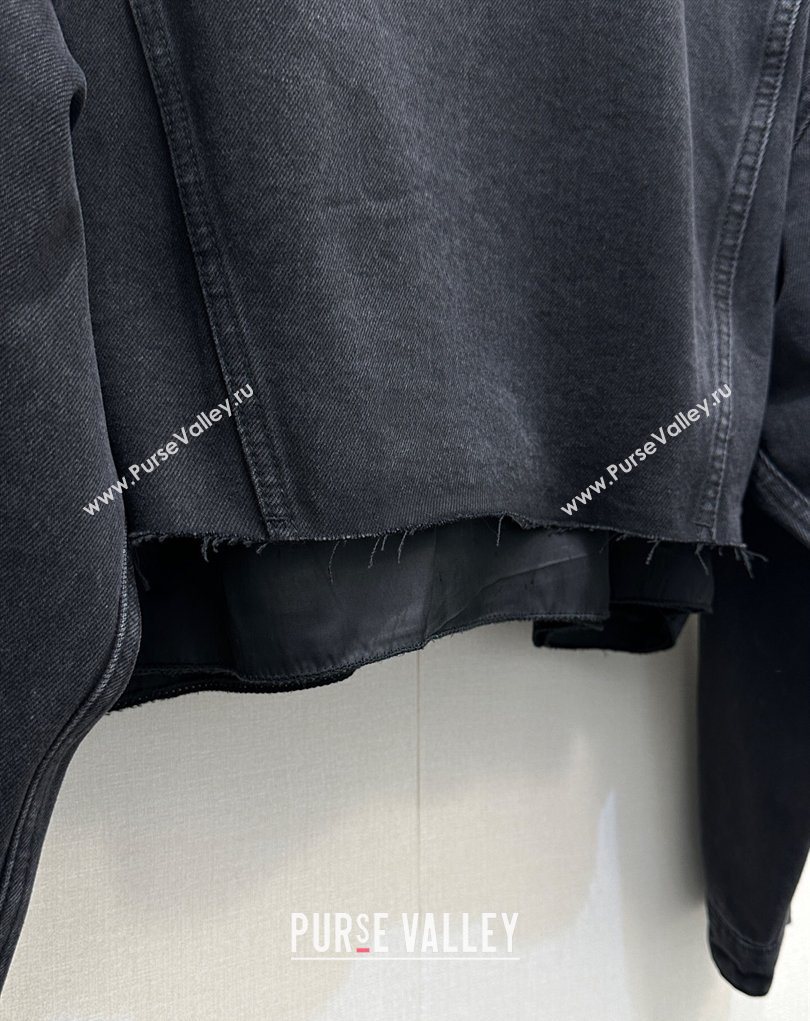 Miu Miu Denim Jacket Black 2026 MM020602 (QI-260206001)