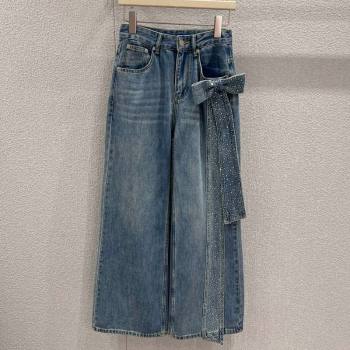 Annandelman Jeans with Strass Bow Light Blue 2026 0206 (QI-260206041)