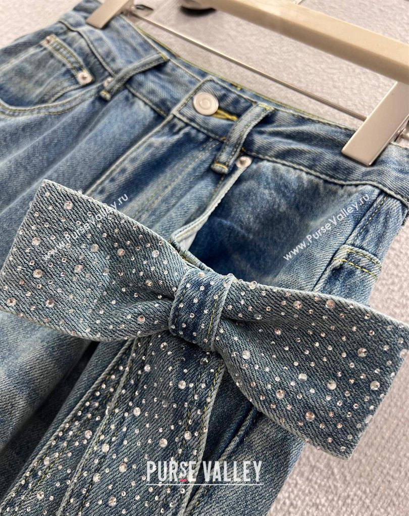 Annandelman Jeans with Strass Bow Light Blue 2026 0206 (QI-260206041)