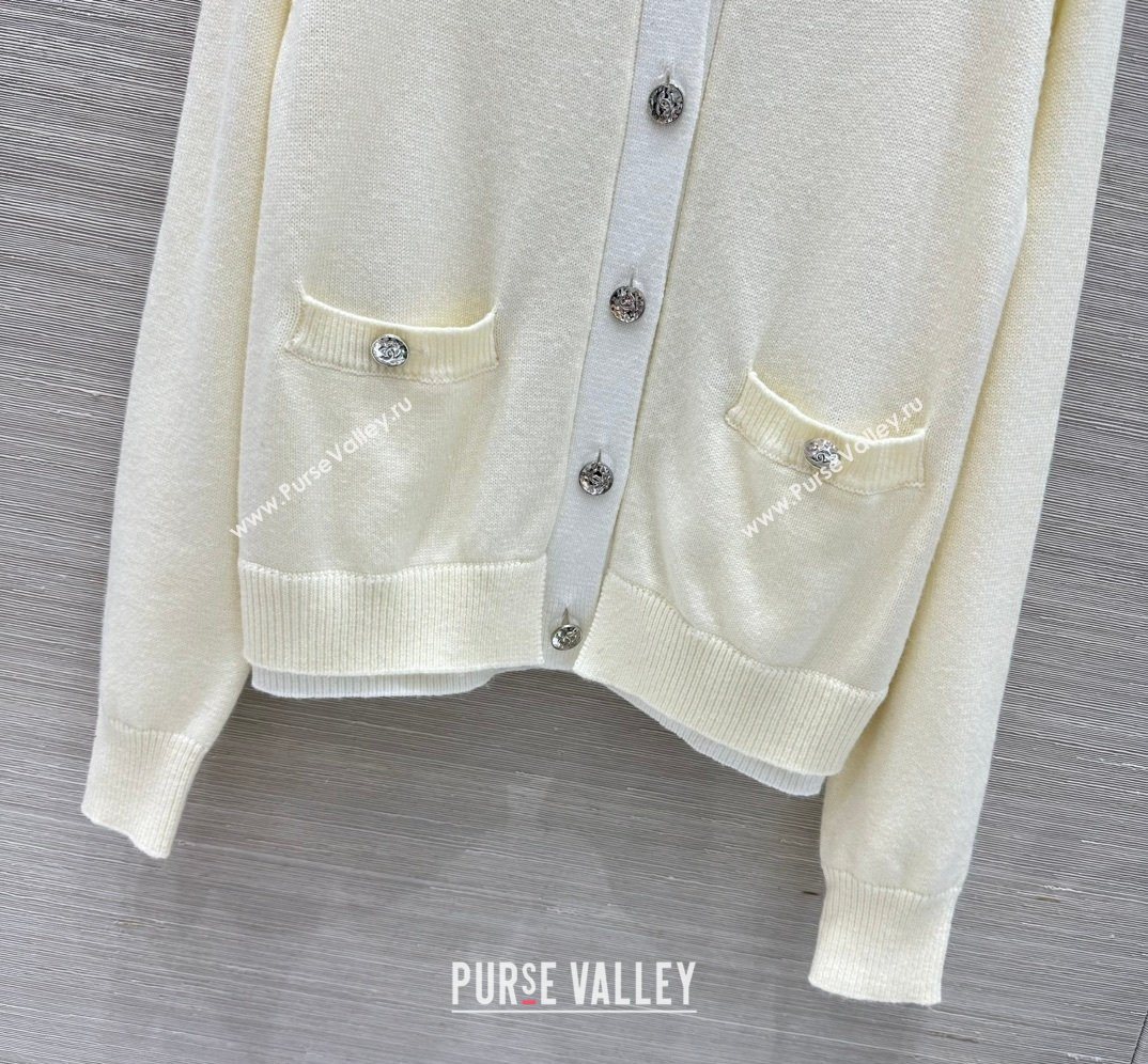 Chanel Cashmere Cardigan White 2026 CH020601 (QI-260206025)