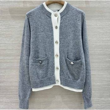 Chanel Cashmere Cardigan Grey 2026 CH020601 (QI-260206026)