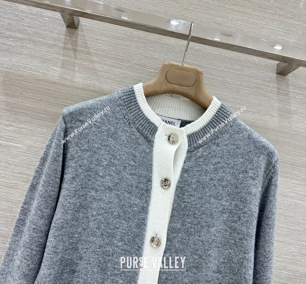 Chanel Cashmere Cardigan Grey 2026 CH020601 (QI-260206026)