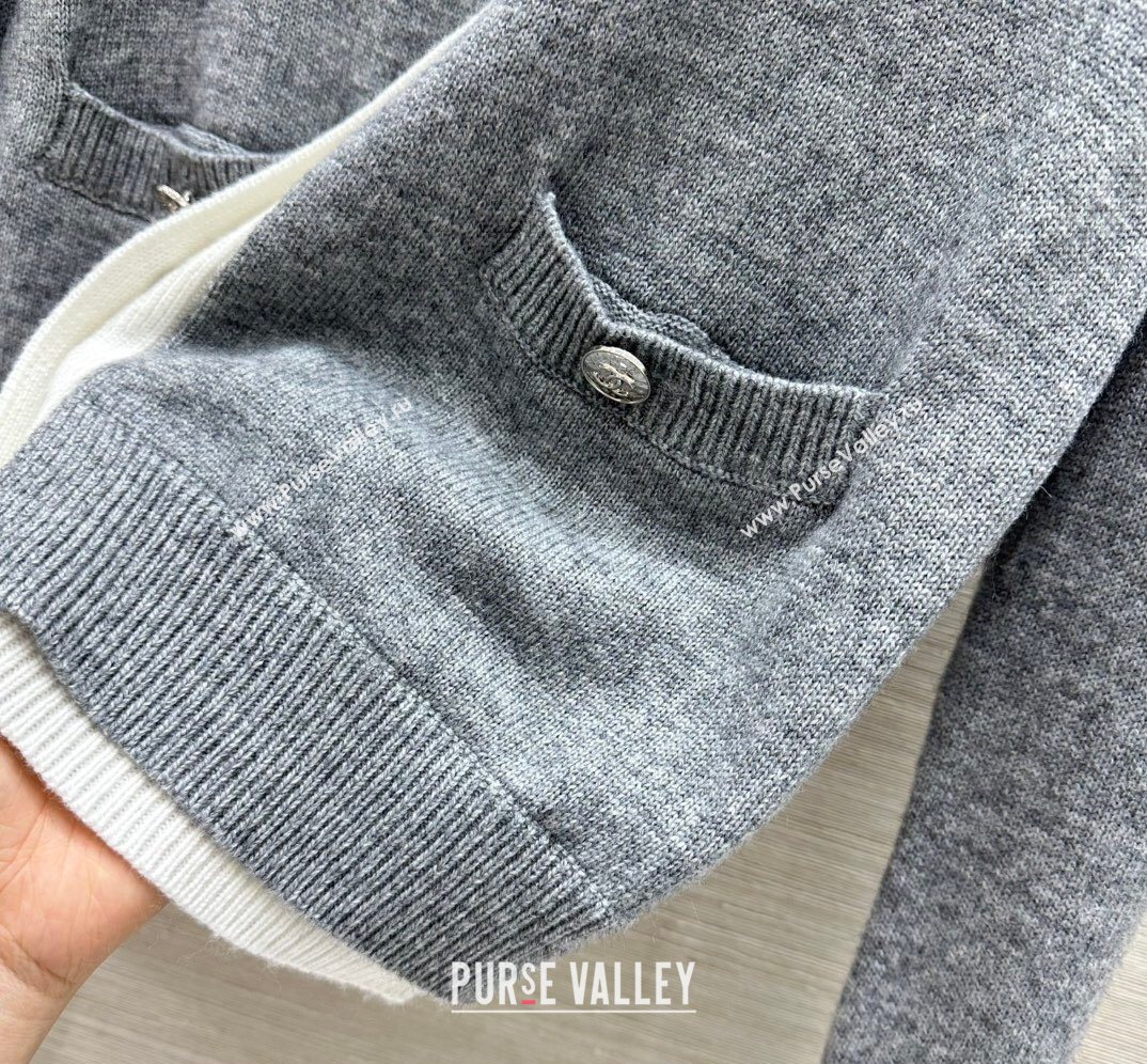Chanel Cashmere Cardigan Grey 2026 CH020601 (QI-260206026)