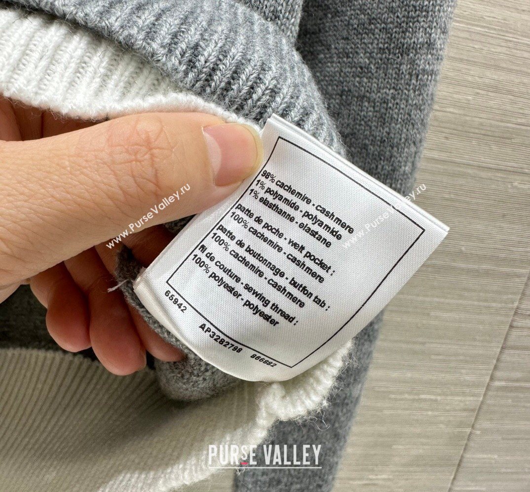 Chanel Cashmere Cardigan Grey 2026 CH020601 (QI-260206026)