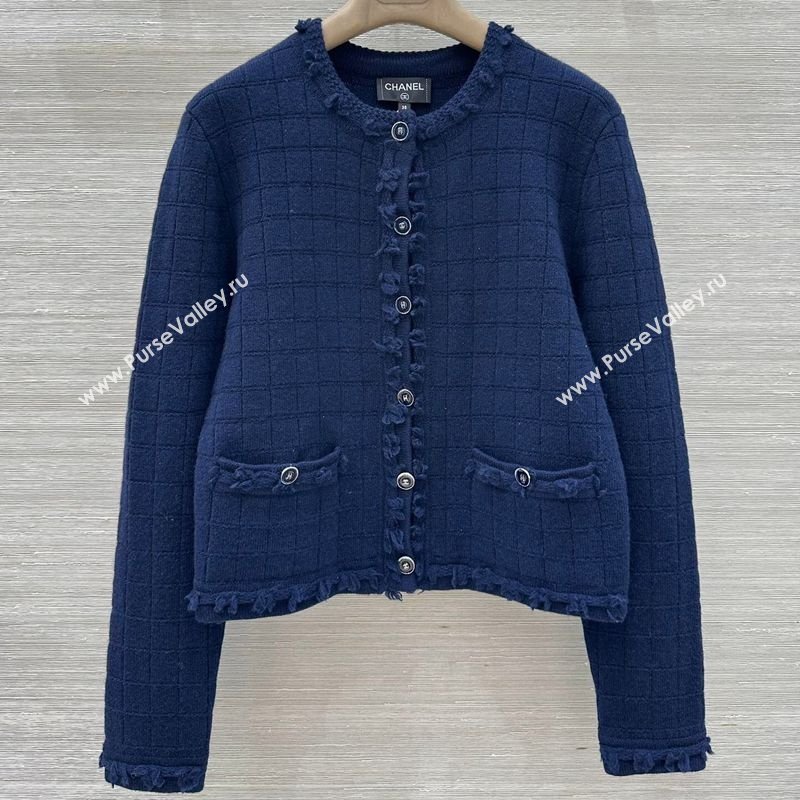 Chanel Cashmere Cardigan Navy Blue 2026 CH020650 (QI-260206050)