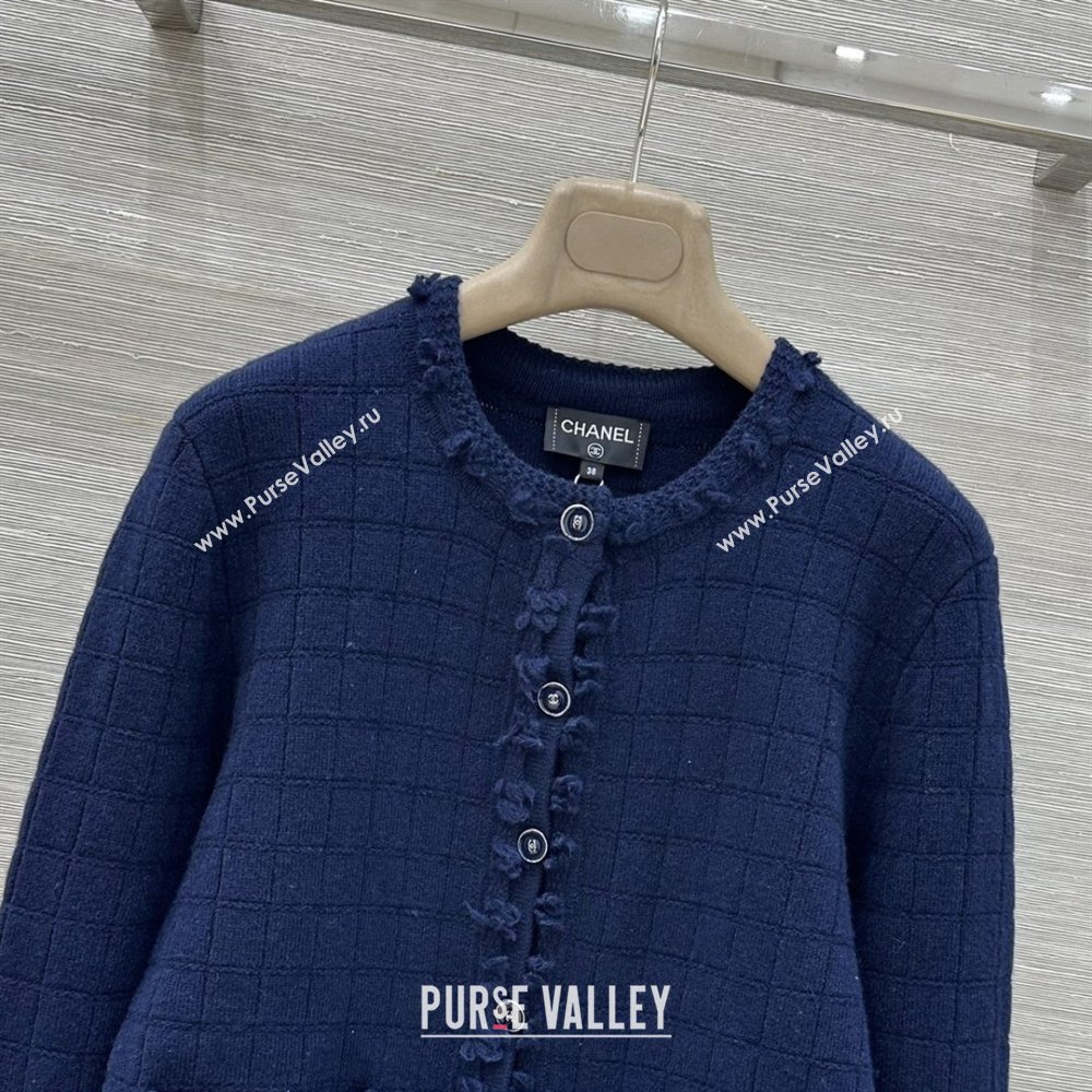 Chanel Cashmere Cardigan Navy Blue 2026 CH020650 (QI-260206050)