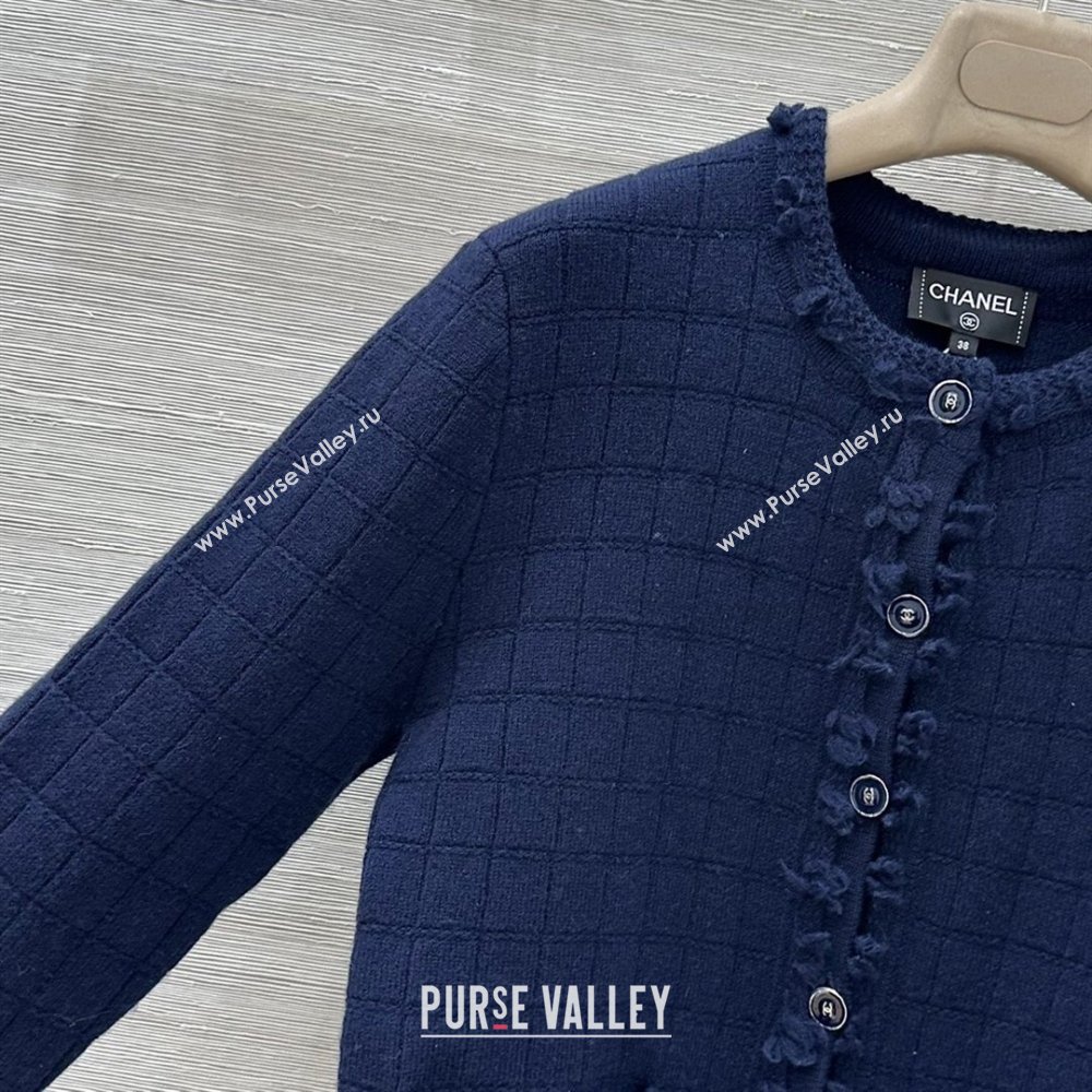 Chanel Cashmere Cardigan Navy Blue 2026 CH020650 (QI-260206050)