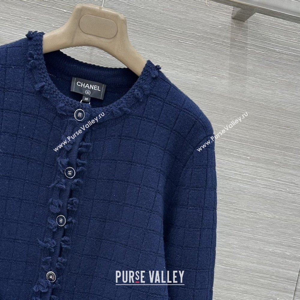 Chanel Cashmere Cardigan Navy Blue 2026 CH020650 (QI-260206050)