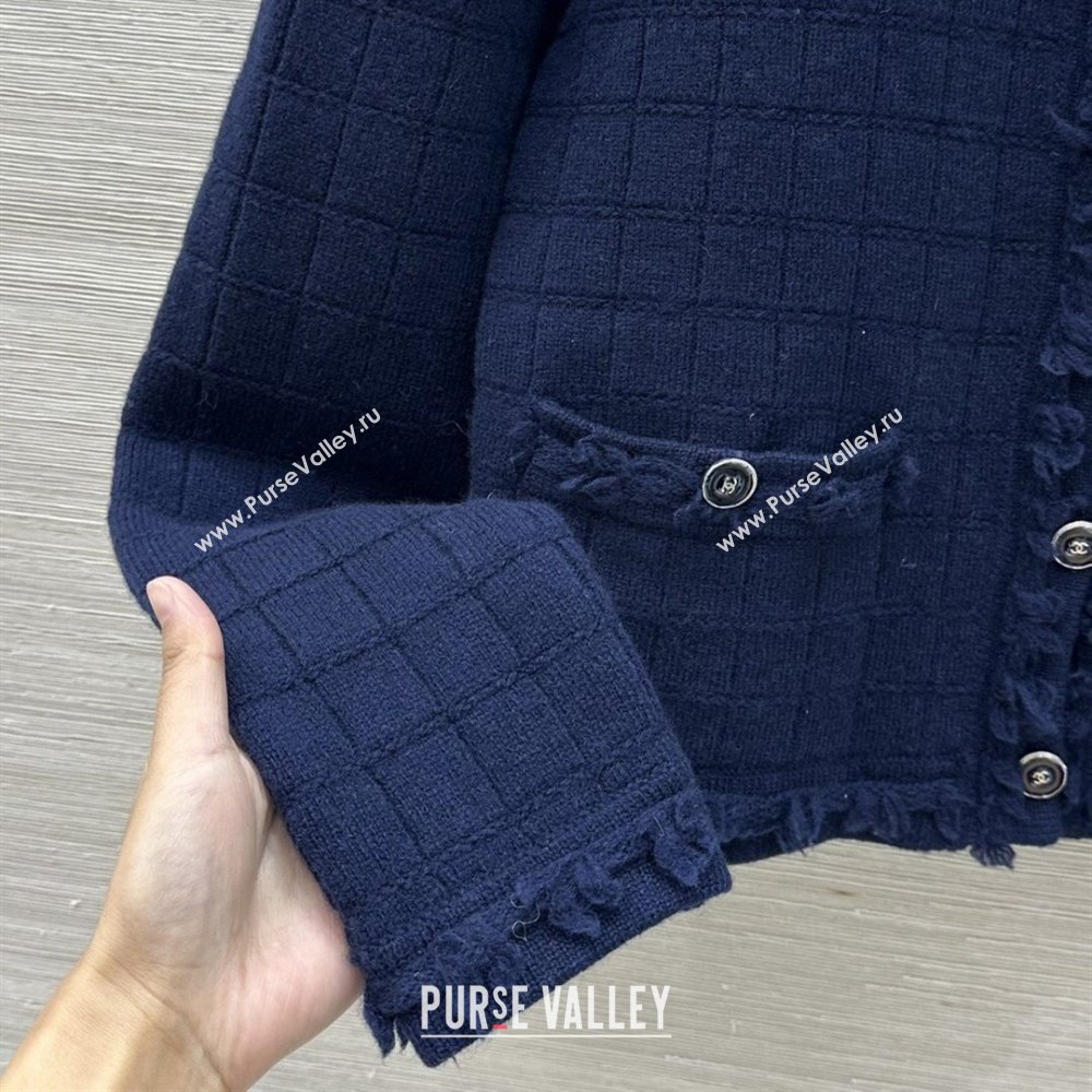 Chanel Cashmere Cardigan Navy Blue 2026 CH020650 (QI-260206050)