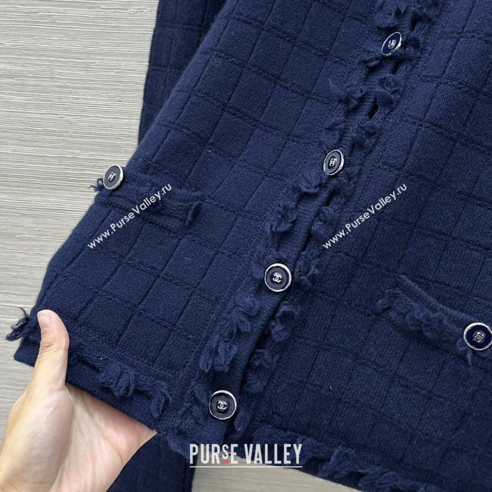 Chanel Cashmere Cardigan Navy Blue 2026 CH020650 (QI-260206050)