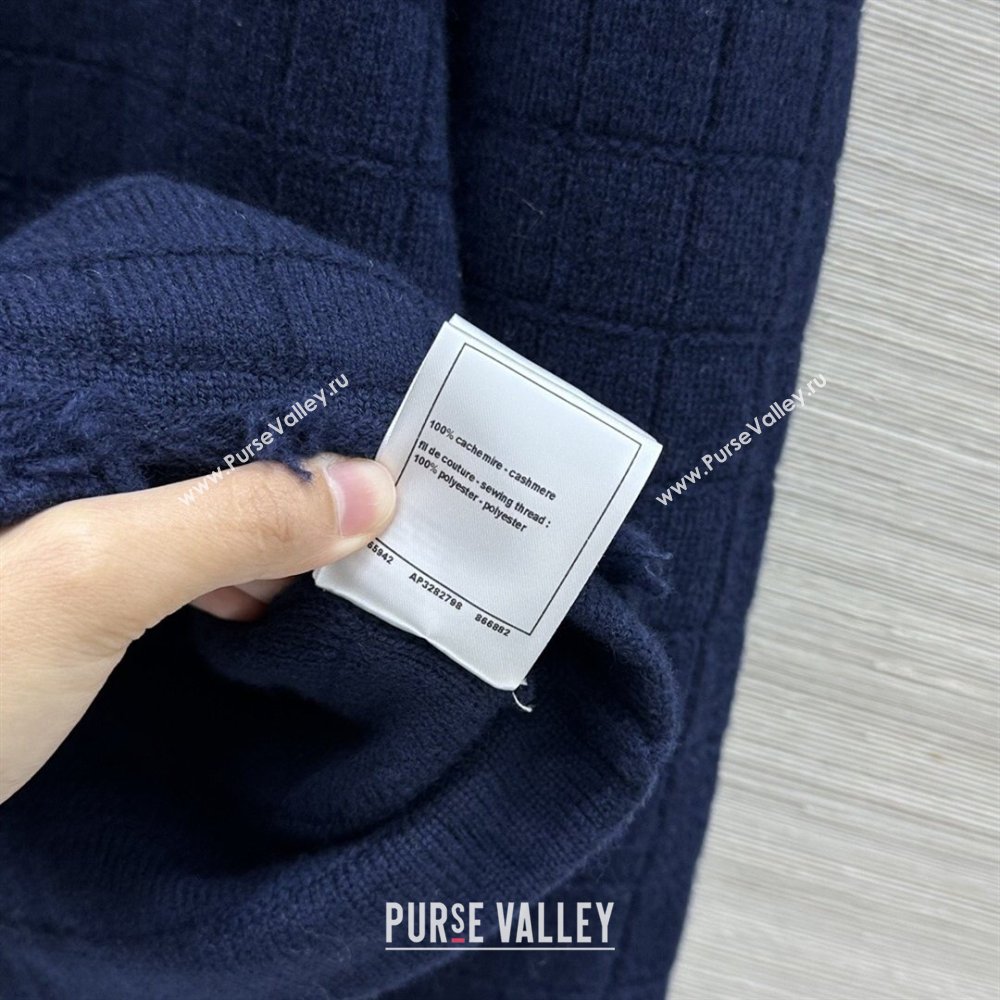 Chanel Cashmere Cardigan Navy Blue 2026 CH020650 (QI-260206050)