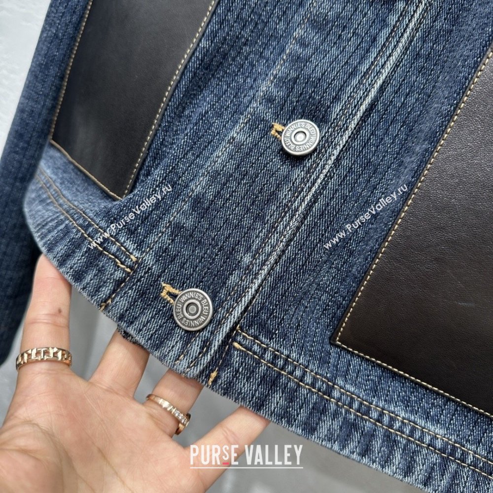 Prada Denim and Lambskin Leather Jacket Blue 2026 PR020681 (QI-260206081)