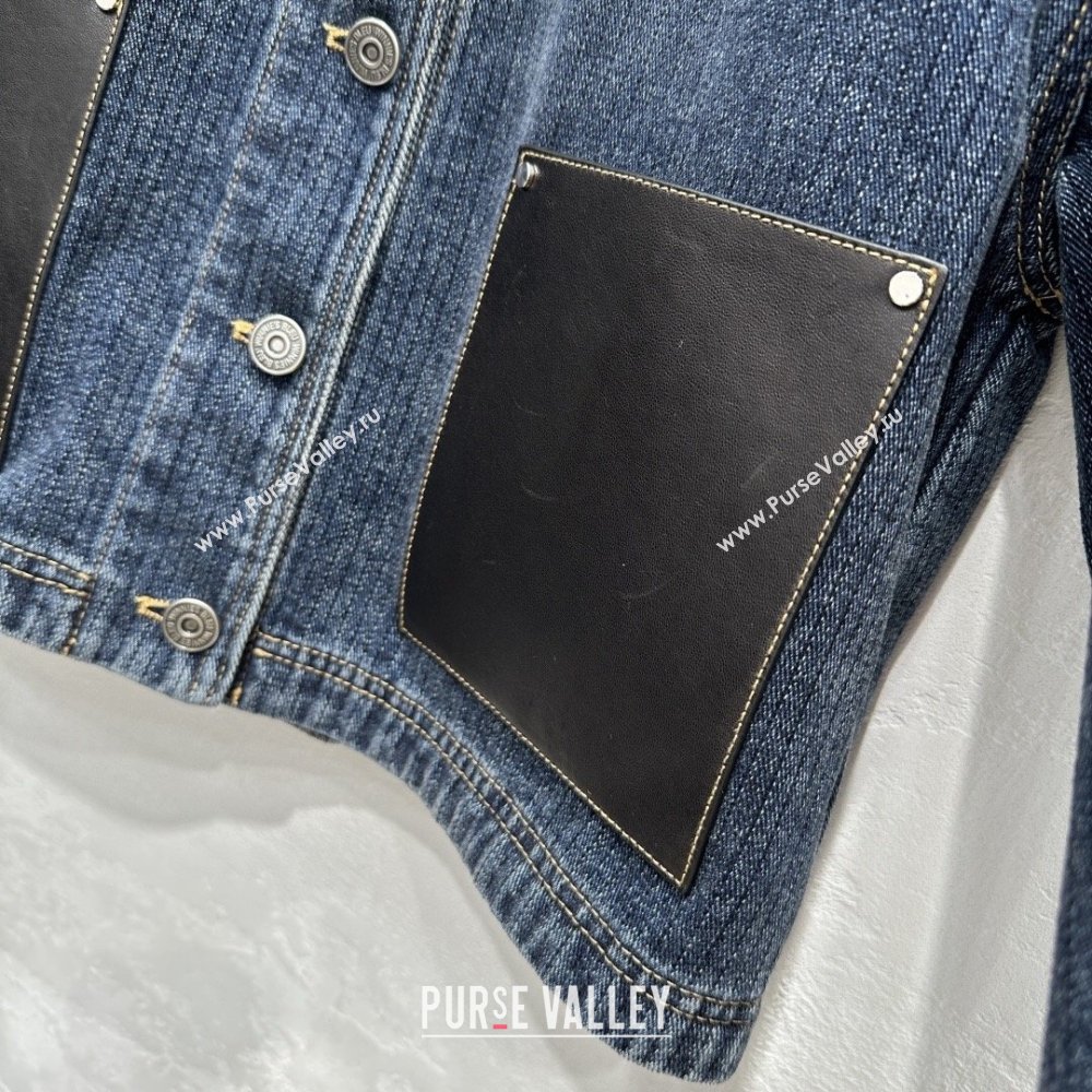 Prada Denim and Lambskin Leather Jacket Blue 2026 PR020681 (QI-260206081)