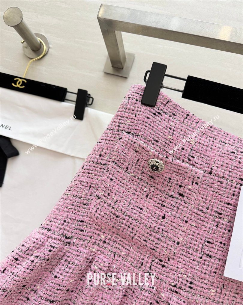 Chanel Tweed Skirt Pink 2026 CH031101 (QI-260311002)