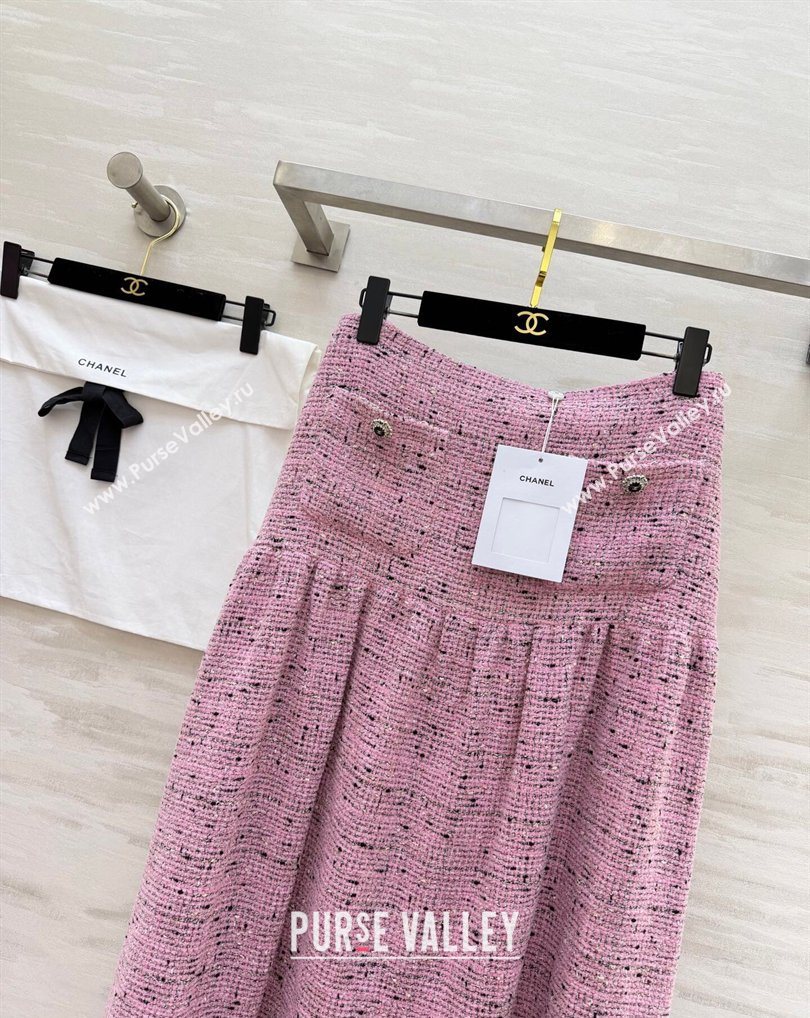 Chanel Tweed Skirt Pink 2026 CH031101 (QI-260311002)
