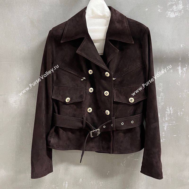 Chanel Suede Jacket Dark Brown 2026 CH031102 (QI-260311029)