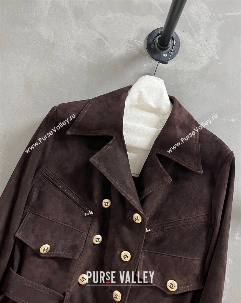 Chanel Suede Jacket Dark Brown 2026 CH031102 (QI-260311029)
