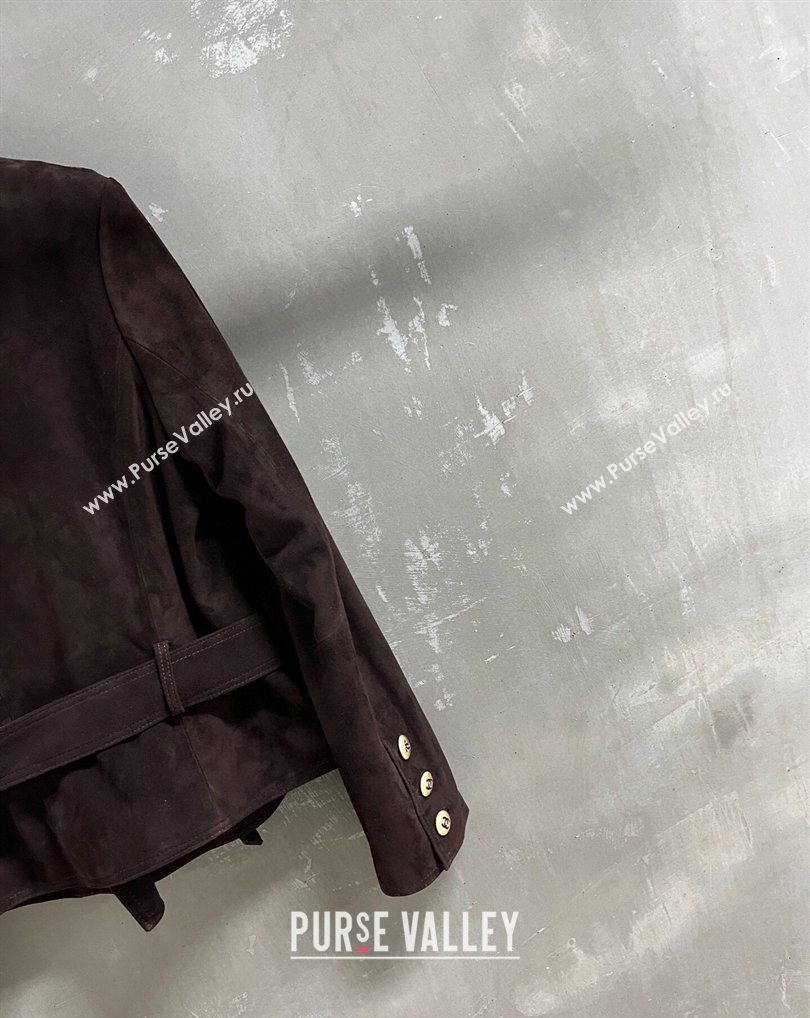 Chanel Suede Jacket Dark Brown 2026 CH031102 (QI-260311029)