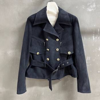 Chanel Suede Jacket Dark Blue 2026 CH031102 (QI-260311032)