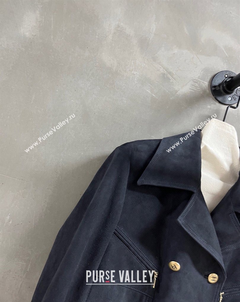 Chanel Suede Jacket Dark Blue 2026 CH031102 (QI-260311032)