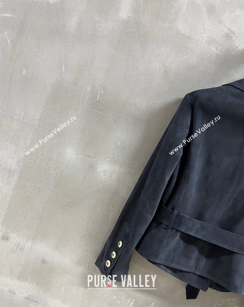 Chanel Suede Jacket Dark Blue 2026 CH031102 (QI-260311032)