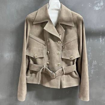 Chanel Suede Jacket Beige 2026 CH031102 (QI-260311033)