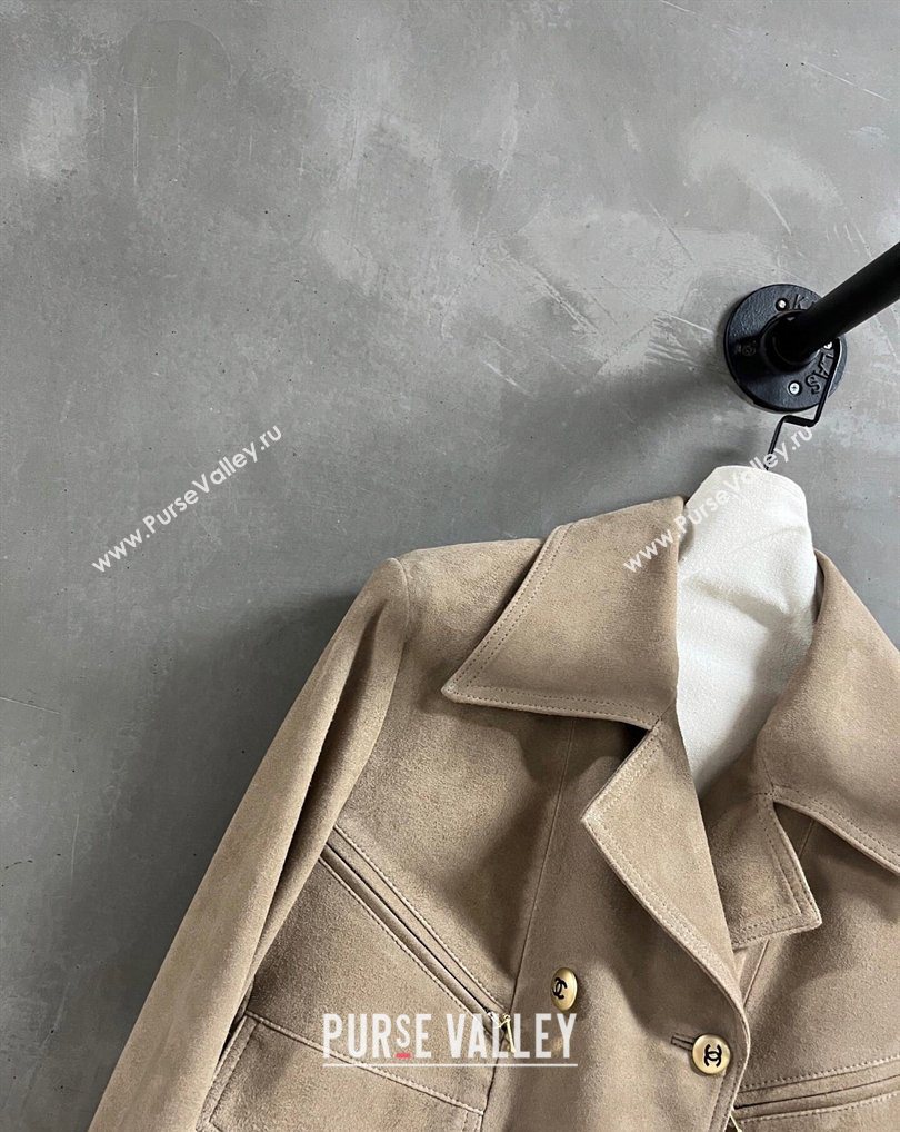 Chanel Suede Jacket Beige 2026 CH031102 (QI-260311033)