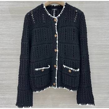 Chanel Cotton Knit Cardigan Black 2026 CH031104 (QI-260311043)