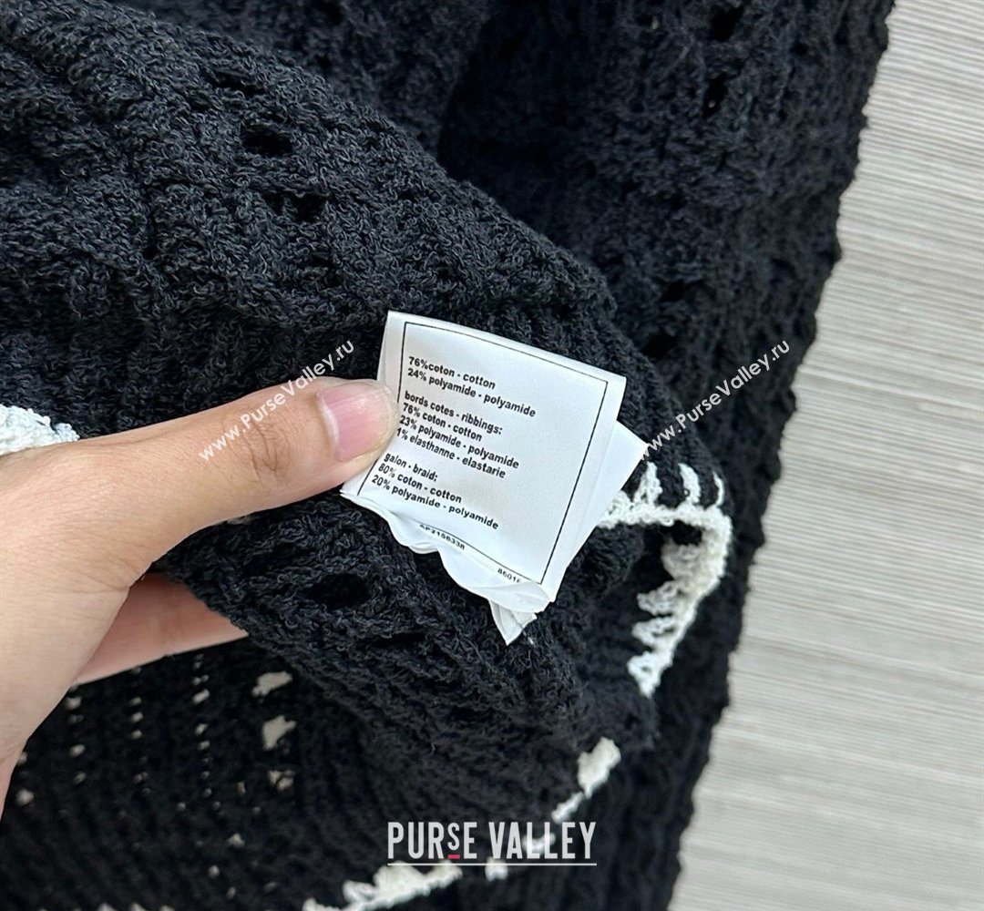 Chanel Cotton Knit Cardigan Black 2026 CH031104 (QI-260311043)