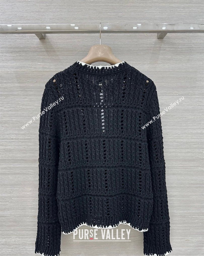 Chanel Cotton Knit Cardigan Black 2026 CH031104 (QI-260311043)