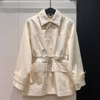 Bottega Veneta Leather Neck Jacket White 2026 BV031105 (QI-260311005)