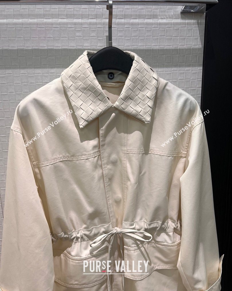 Bottega Veneta Leather Neck Jacket White 2026 BV031105 (QI-260311005)