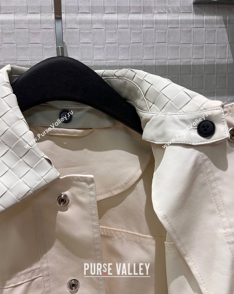 Bottega Veneta Leather Neck Jacket White 2026 BV031105 (QI-260311005)